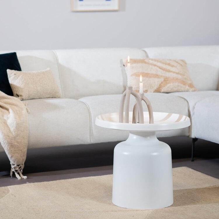 Table basse en métal Donna blanc