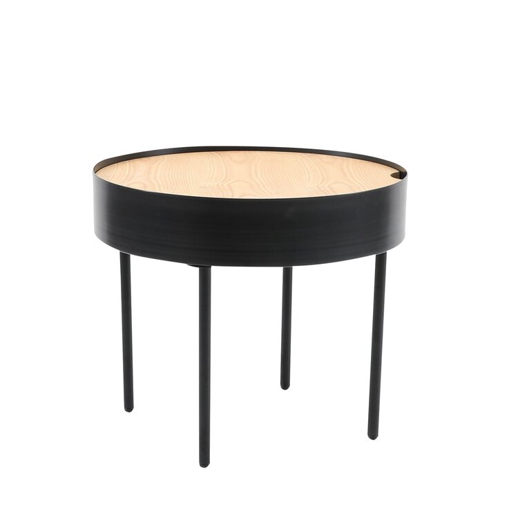 Table basse en métal et bois Zita noir