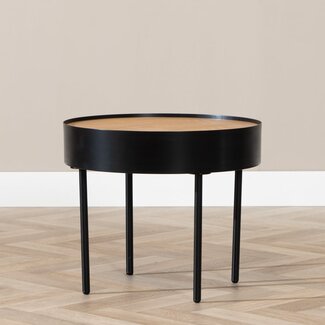 Table basse en métal et bois Zita noir
