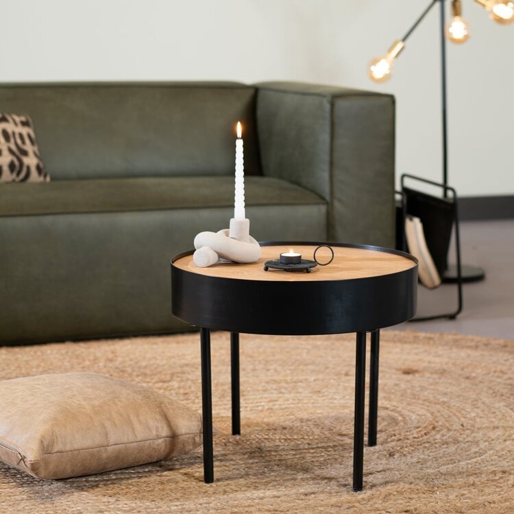 Table basse en métal et bois Zita noir