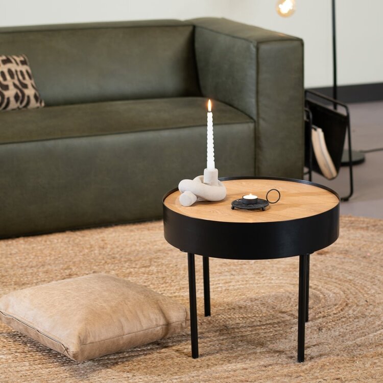 Table basse en métal et bois Zita noir