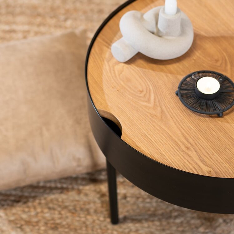 Table basse en métal et bois Zita noir