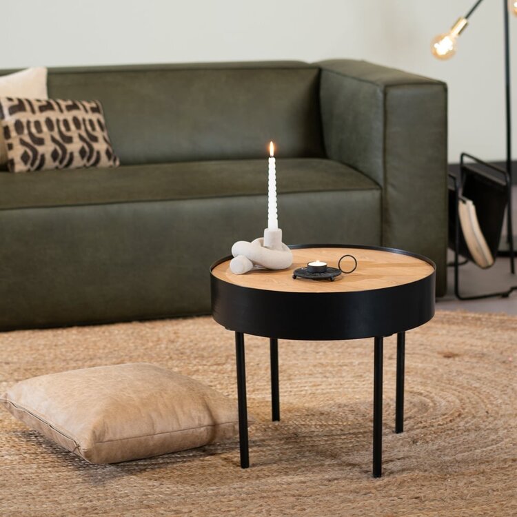 Table basse en métal et bois Zita noir