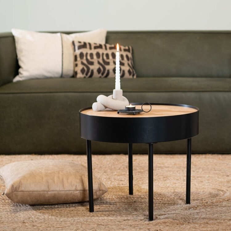 Table basse en métal et bois Zita noir