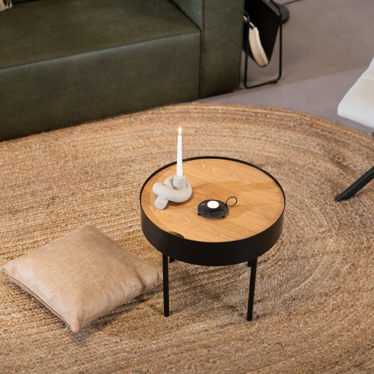 Table basse en métal et bois Zita noir