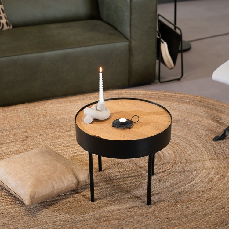 Table basse en métal et bois Zita noir