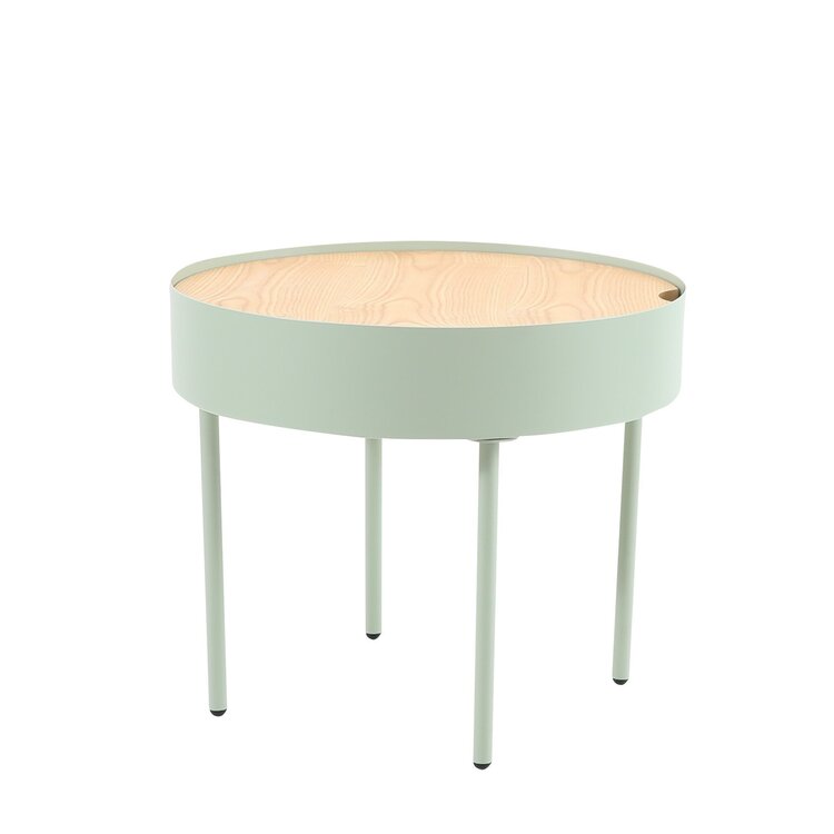 Table basse en métal et bois Zita vert clair