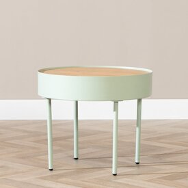 Table basse en métal et bois Zita vert clair