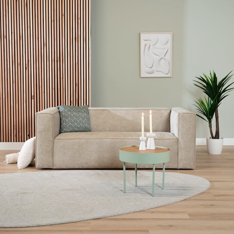 Table basse en métal et bois Zita vert clair