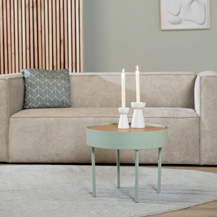 Table basse en métal et bois Zita vert clair