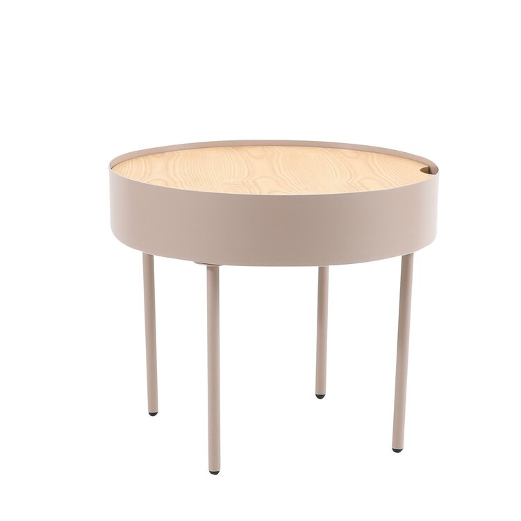 Table basse en métal et bois Zita taupe