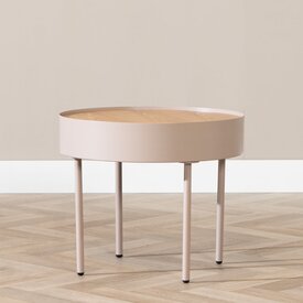 Table basse en métal et bois Zita taupe