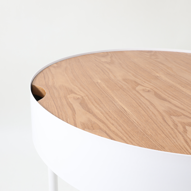 Table basse en métal et bois Zita blanc