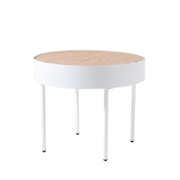 Table basse en métal et bois Zita blanc