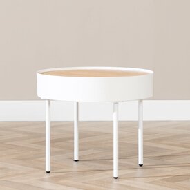 Table basse en métal et bois Zita blanc
