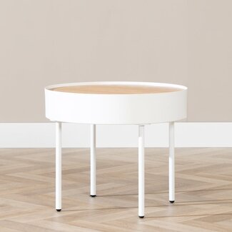 Table basse en métal et bois Zita blanc