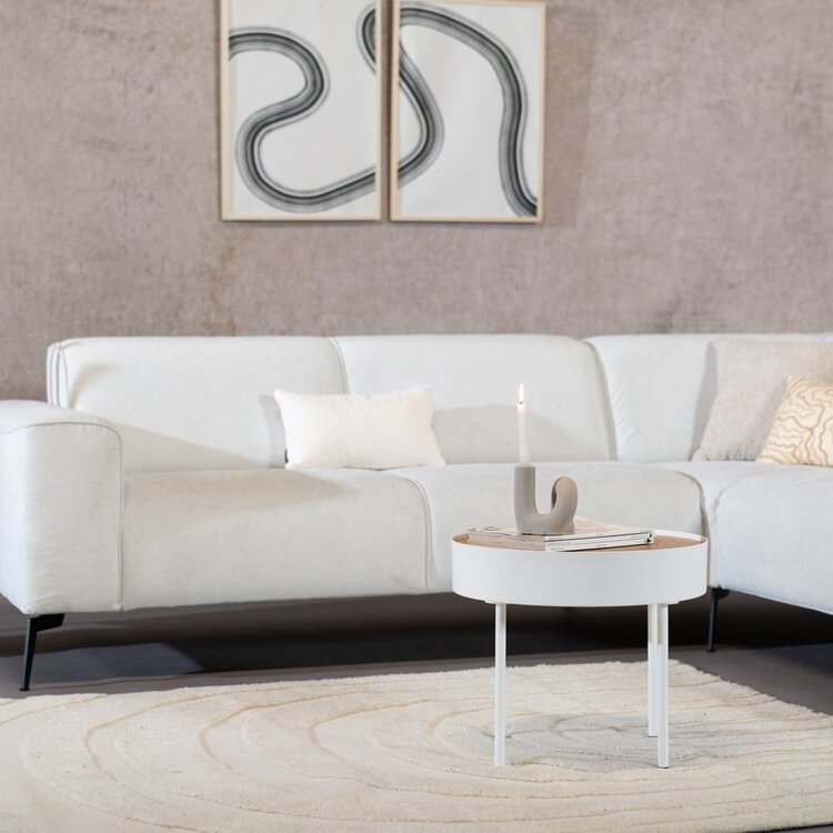 Table basse en métal et bois Zita blanc