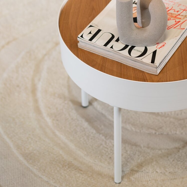 Table basse en métal et bois Zita blanc