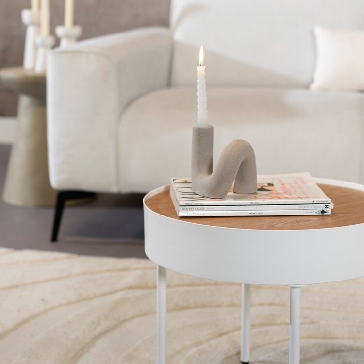 Table basse en métal et bois Zita blanc