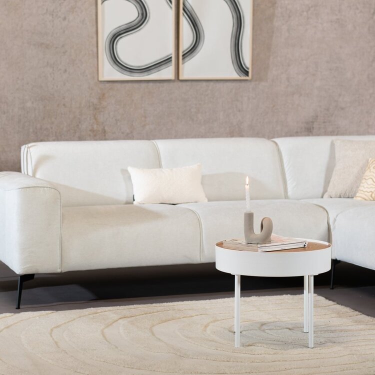 Table basse en métal et bois Zita blanc