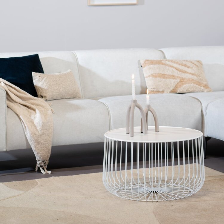 Table basse métal Senna blanc