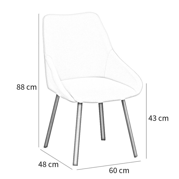 Chaise de salle à manger scandinave Lova gris clair tissu recyclé