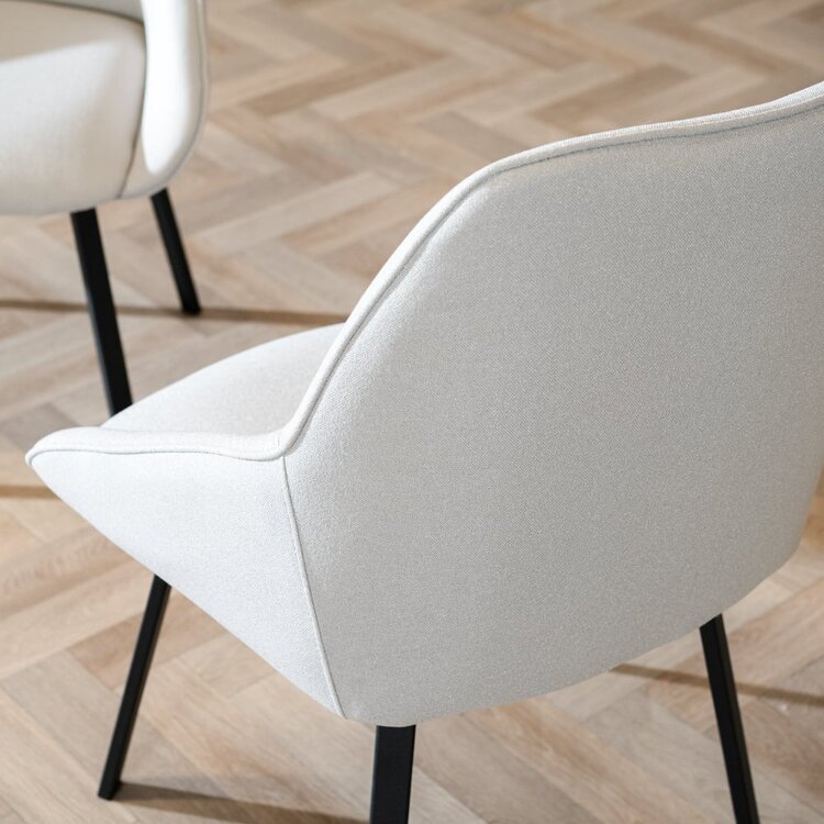 Chaise de salle à manger scandinave Lova gris clair tissu recyclé