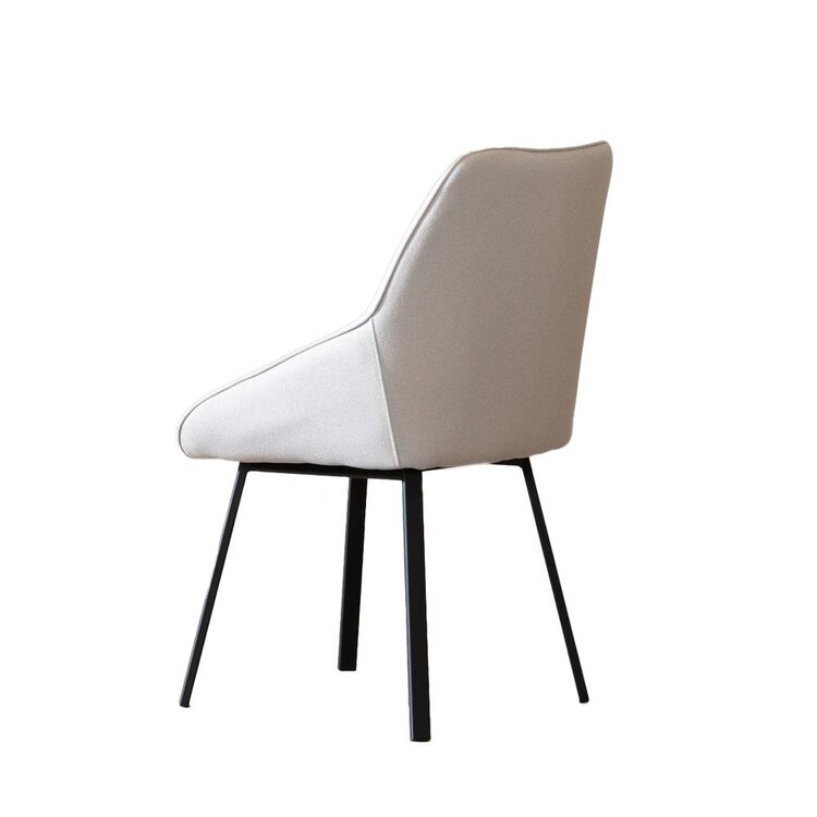 Chaise de salle à manger scandinave Lova gris clair tissu recyclé