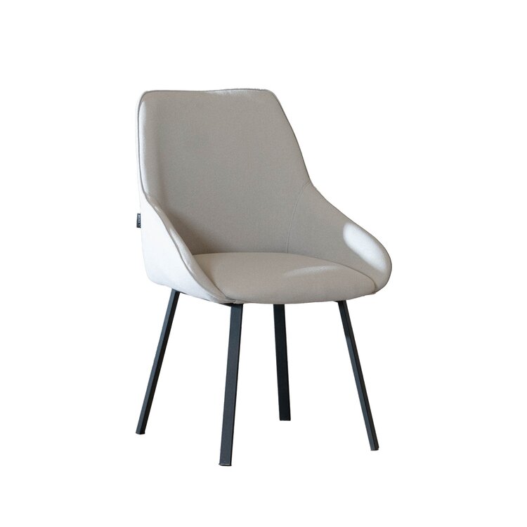 Chaise de salle à manger scandinave Lova gris clair tissu recyclé