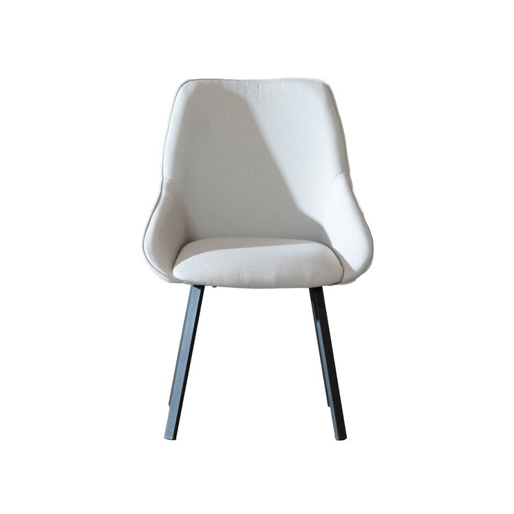 Chaise de salle à manger scandinave Lova gris clair tissu recyclé