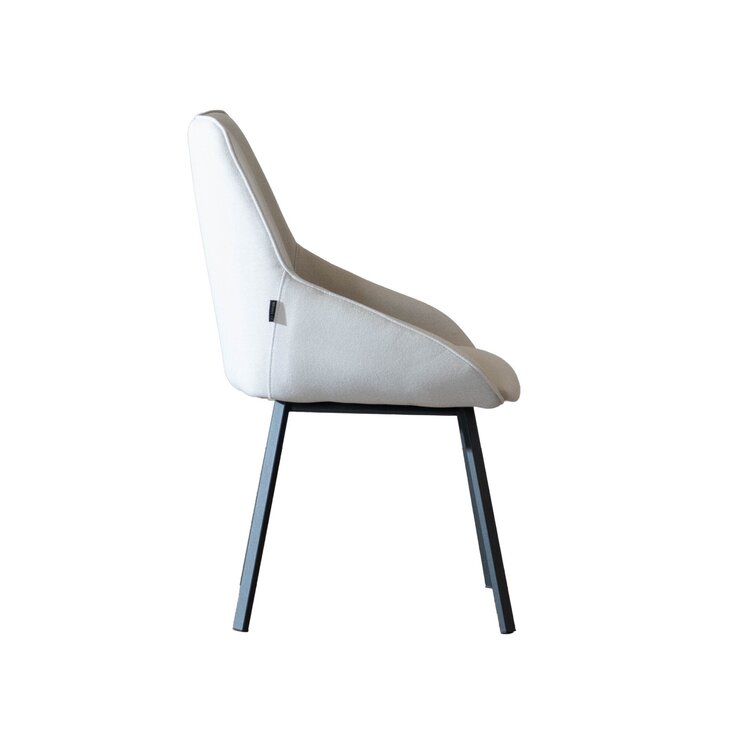 Chaise de salle à manger scandinave Lova gris clair tissu recyclé