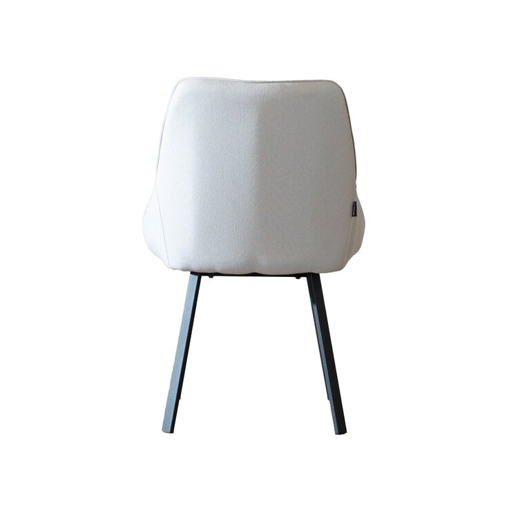 Chaise de salle à manger scandinave Lova gris clair tissu recyclé