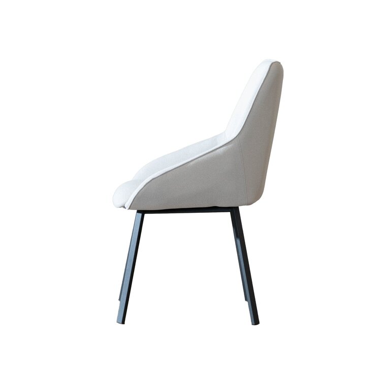 Chaise de salle à manger scandinave Lova gris clair tissu recyclé