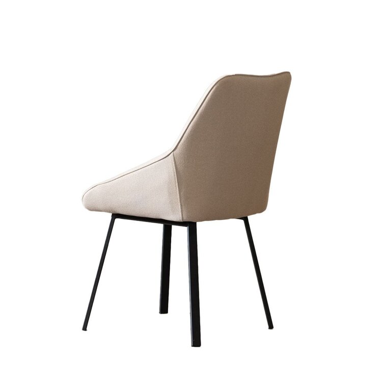 Chaise de salle à manger scandinave Lova taupe tissu recyclé