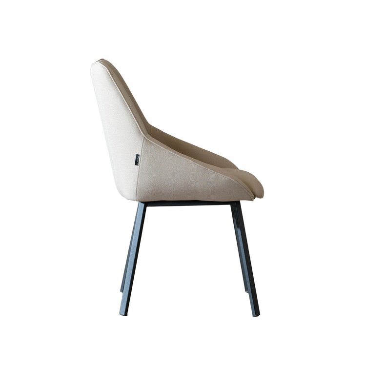 Chaise de salle à manger scandinave Lova taupe tissu recyclé