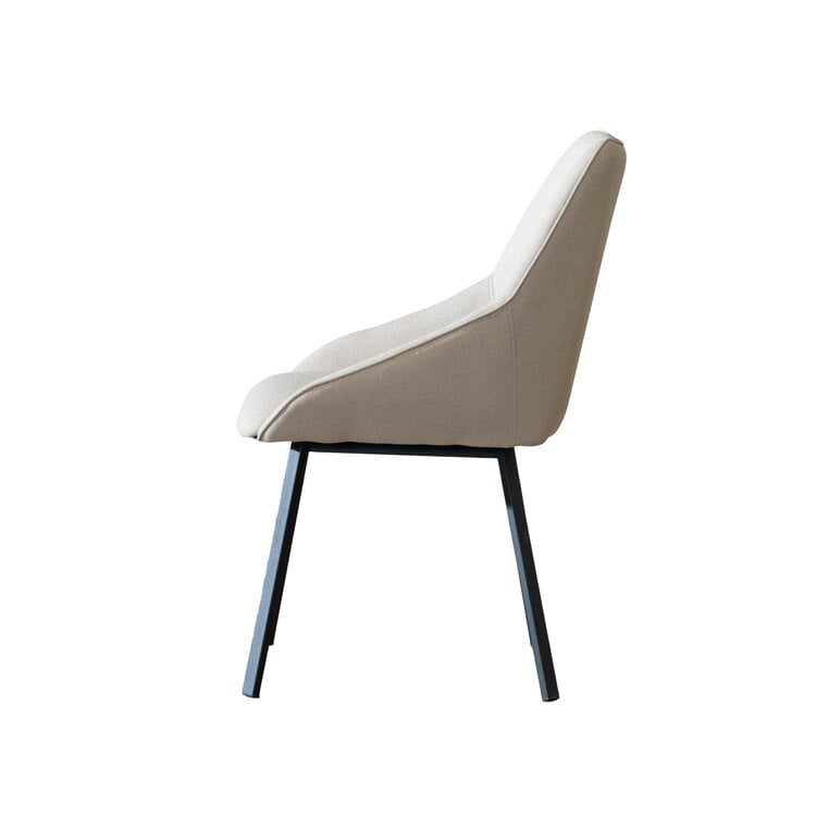 Chaise de salle à manger scandinave Lova taupe tissu recyclé