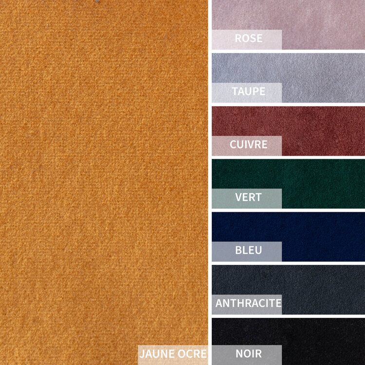 Fauteuil velours Malaga jaune