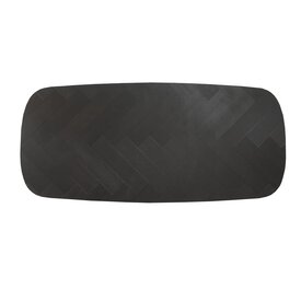 Plateau de table arrondi aspect chevron noir Janne 280 x 110 cm