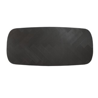 Plateau de table arrondi aspect chevron noir Janne 280 x 110 cm