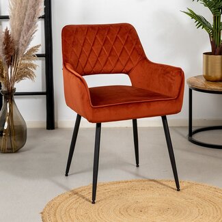 Chaise de salle à manger velours Mika cuivre