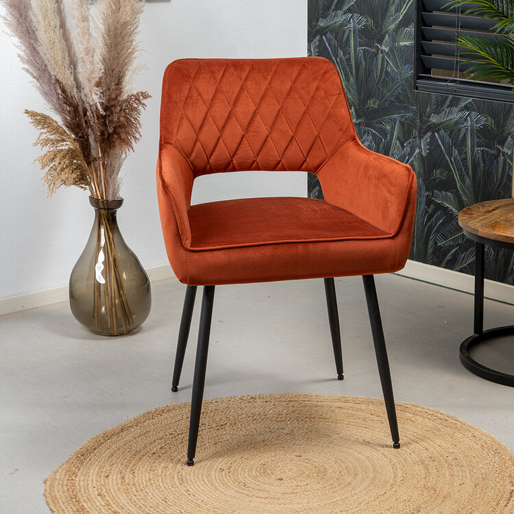 Chaise de salle à manger velours Mika cuivre