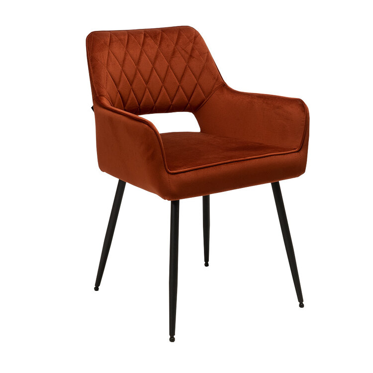 Chaise de salle à manger velours Mika cuivre