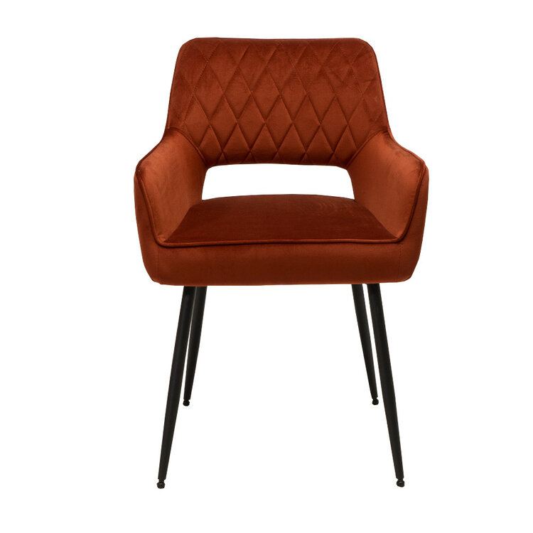 Chaise de salle à manger velours Mika cuivre