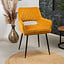 Chaise de salle à manger velours Mika jaune ocre