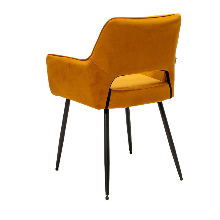 Chaise de salle à manger velours Mika jaune ocre