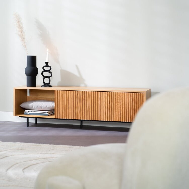 Meuble tv Ray chêne blanc 150 cm