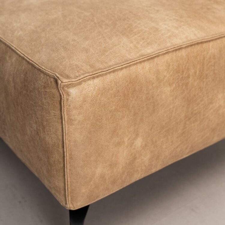 Pouf industriel Kansas beige