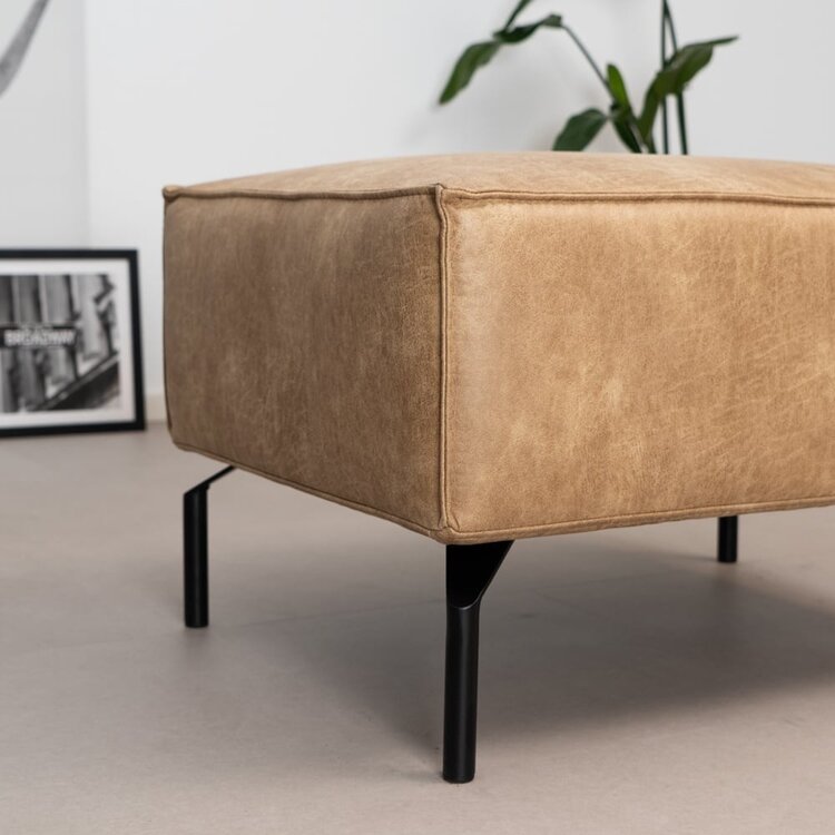 Pouf industriel Kansas beige
