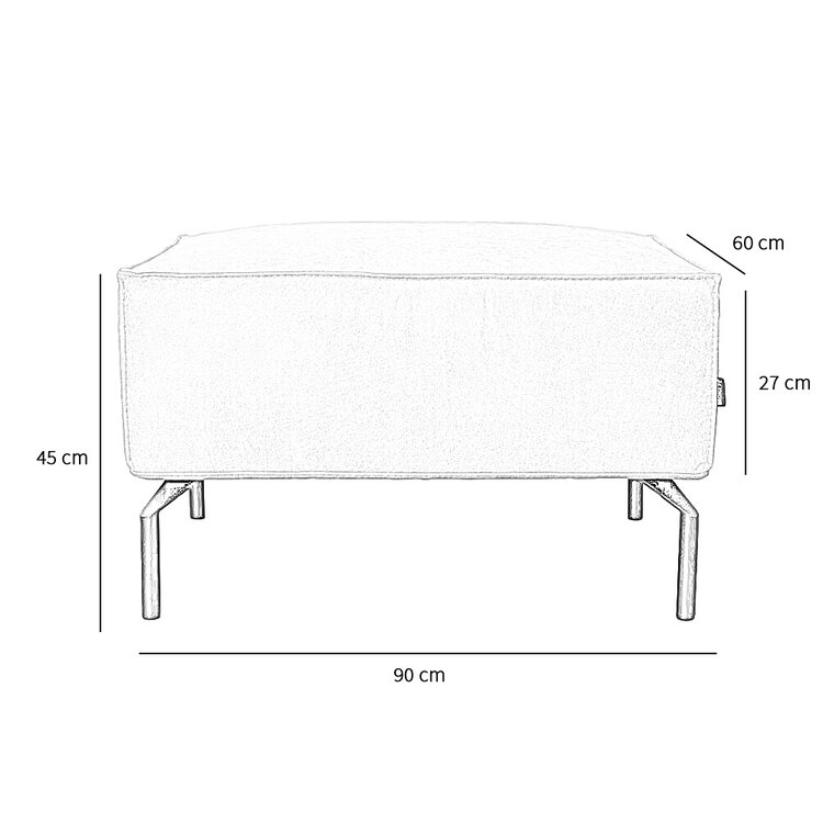 Pouf industriel Kansas cognac