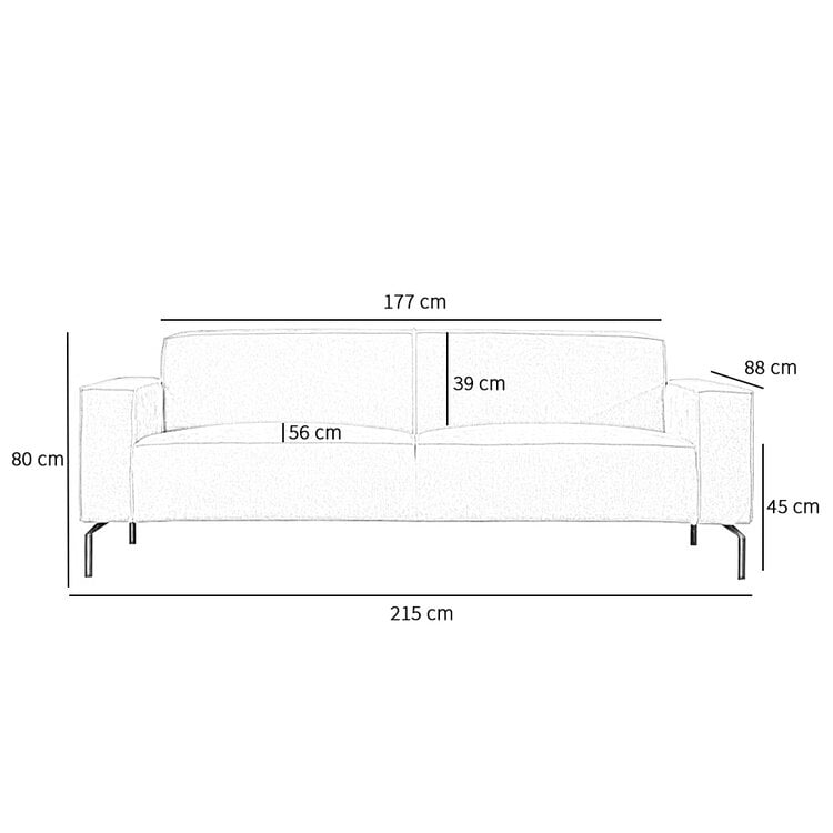 Canapé 3 places Kansas terracotta mélange